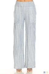 Pleated Linen Wide-Leg Pant - CARINE