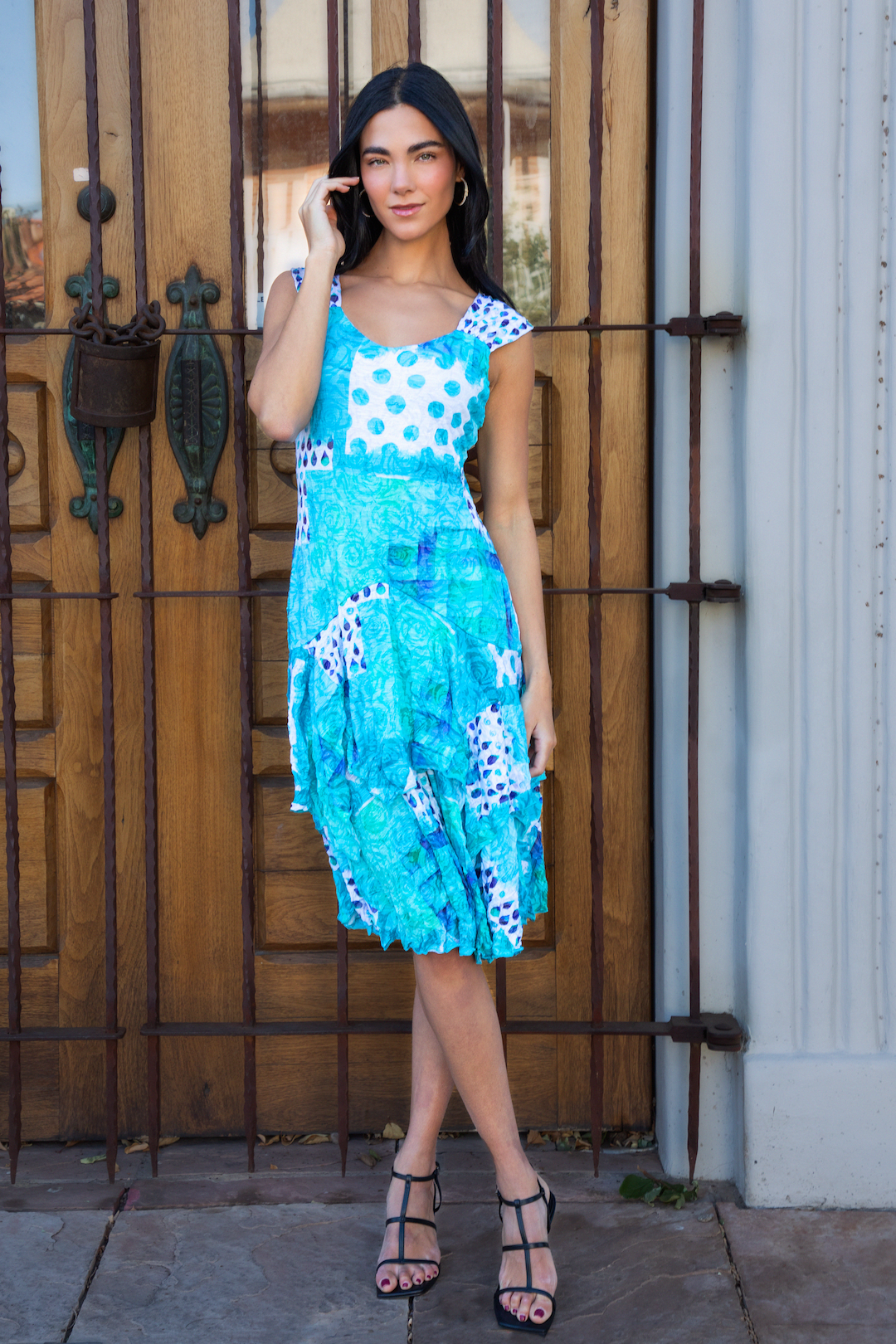 Paige Dress - Aqua Rain - CARINE