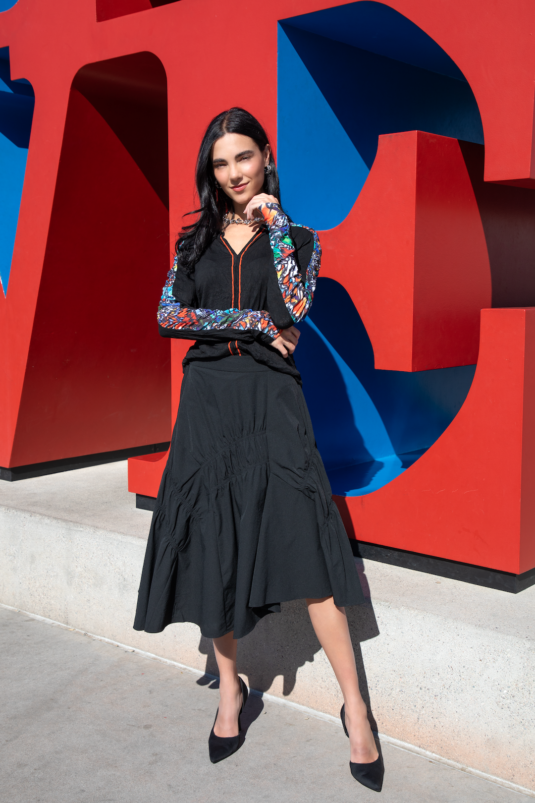 Asymmetric Flounce Skirt - CARINE