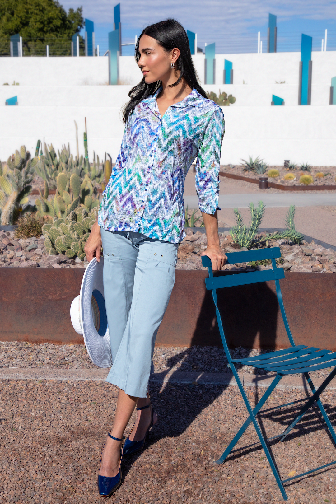 Wide Leg Drawstring Cargo Capri - CARINE