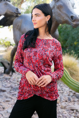 Evelyn Top - Crimson Vines - CARINE