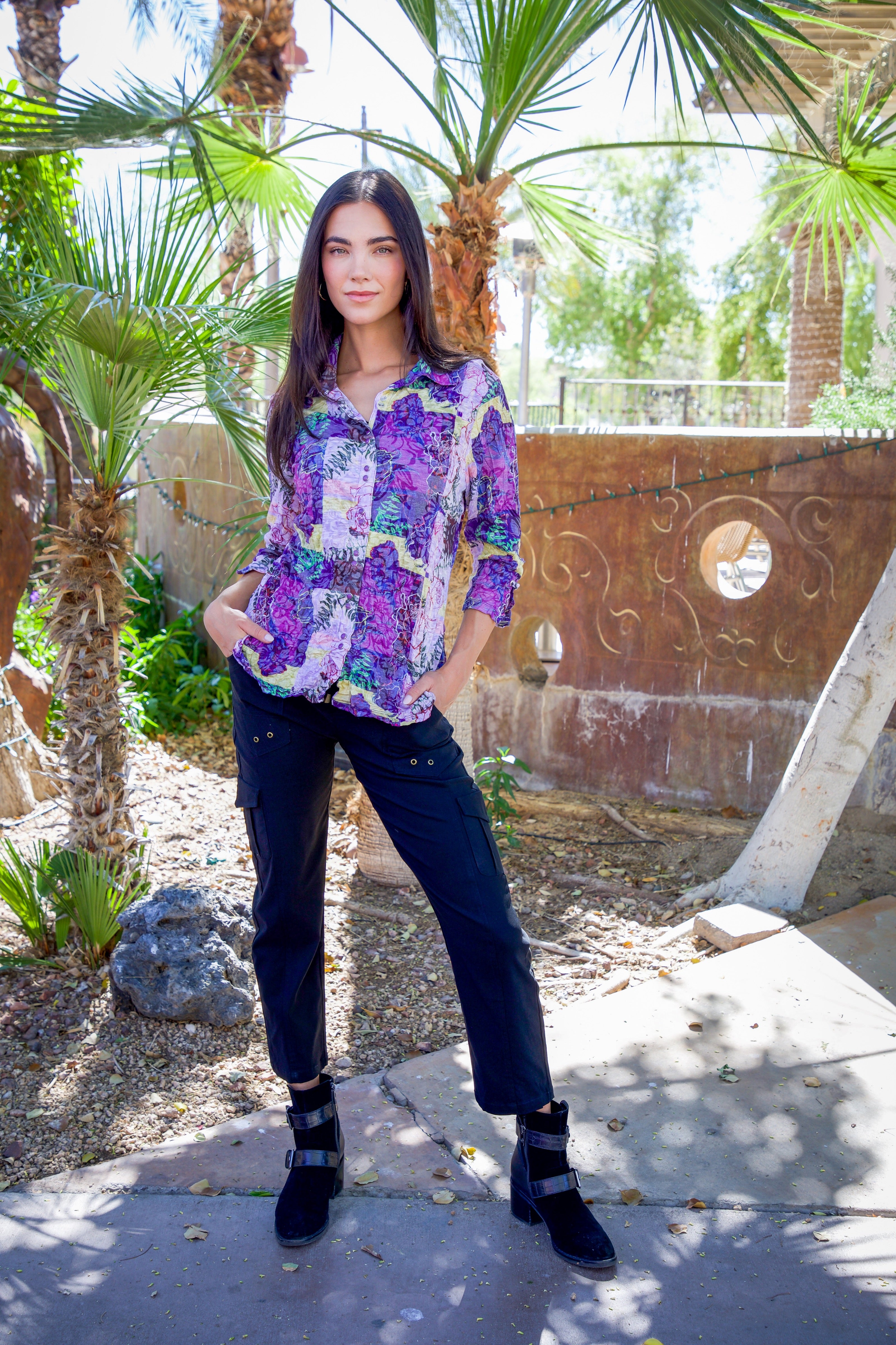 Sabrina Shirt - Orchid Mosaic - CARINE
