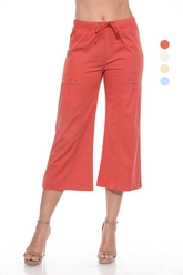 Wide Leg Drawstring Capri - CARINE