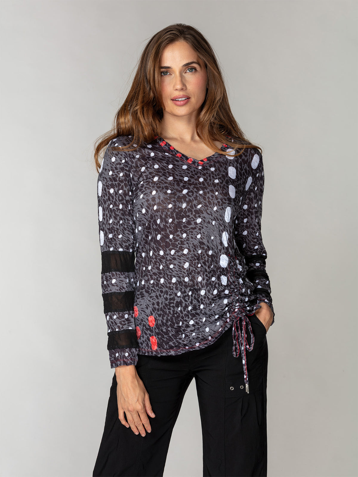Carlie Top L/S - Noir Speckle