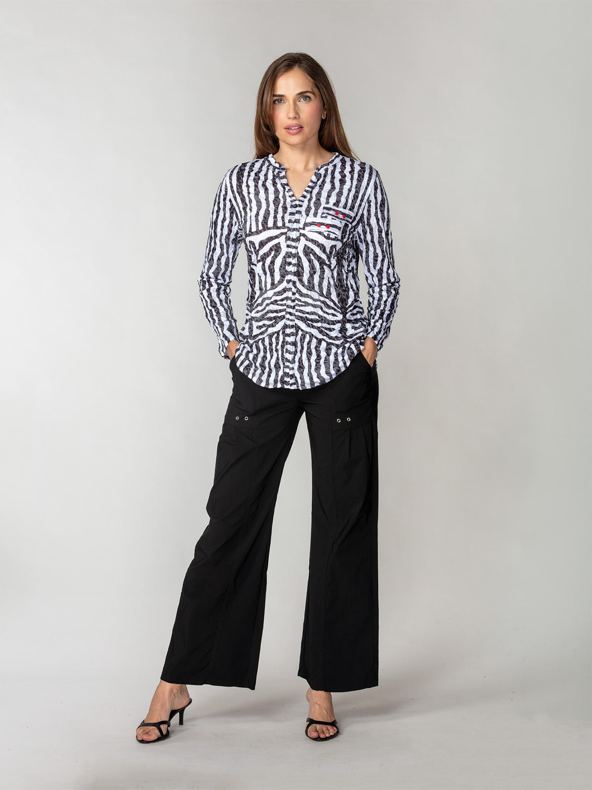 Pamela Top L/S - Zebra Veil