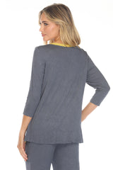 Ava Top and Patch Crop Pant Set - Slate - CARINE