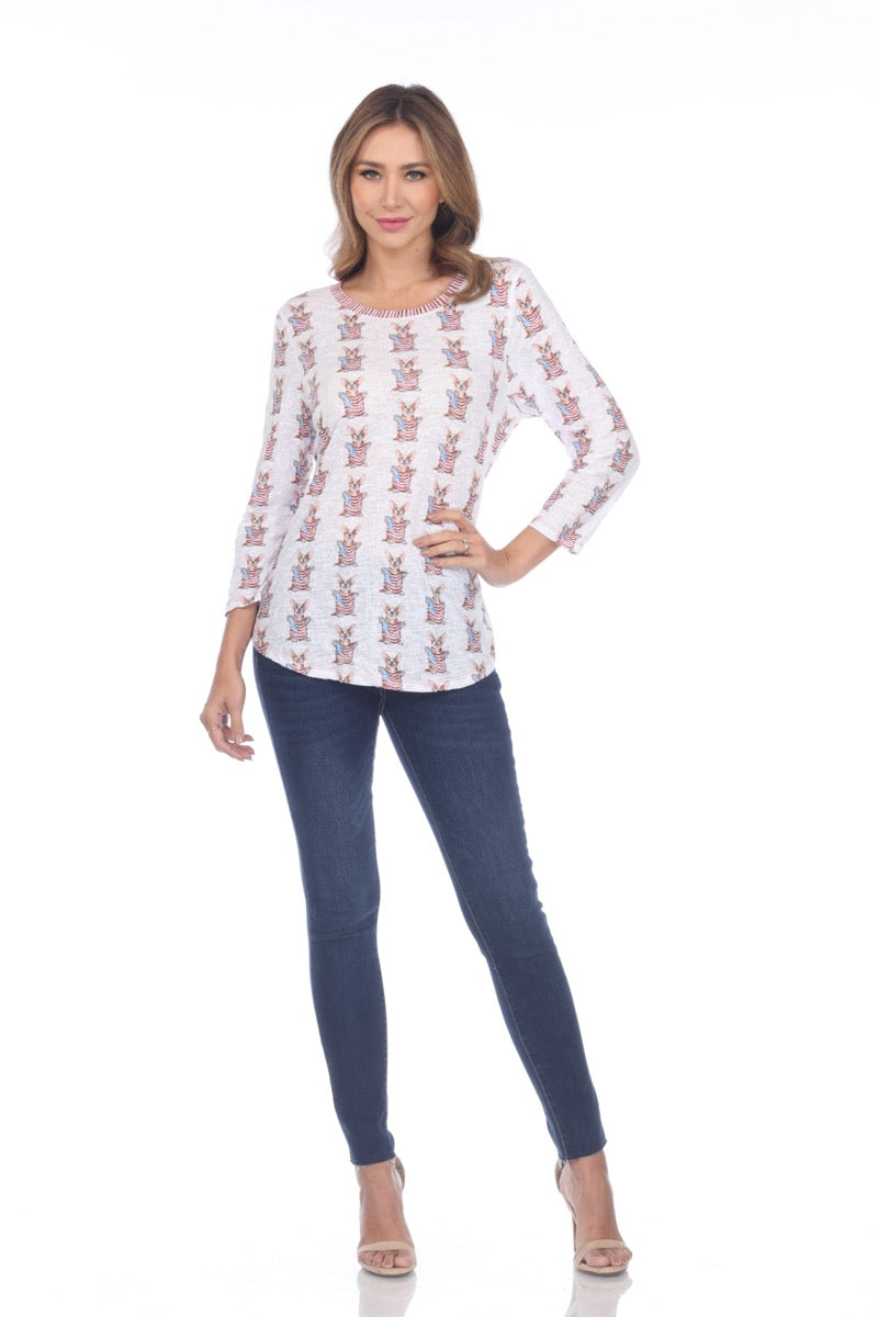 Round-Neck Top - Americorgi - CARINE
