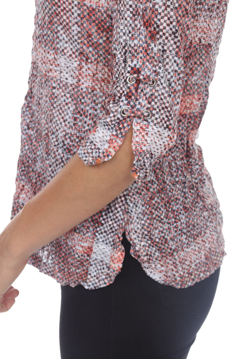 Sabrina Shirt - Red Mesh - CARINE