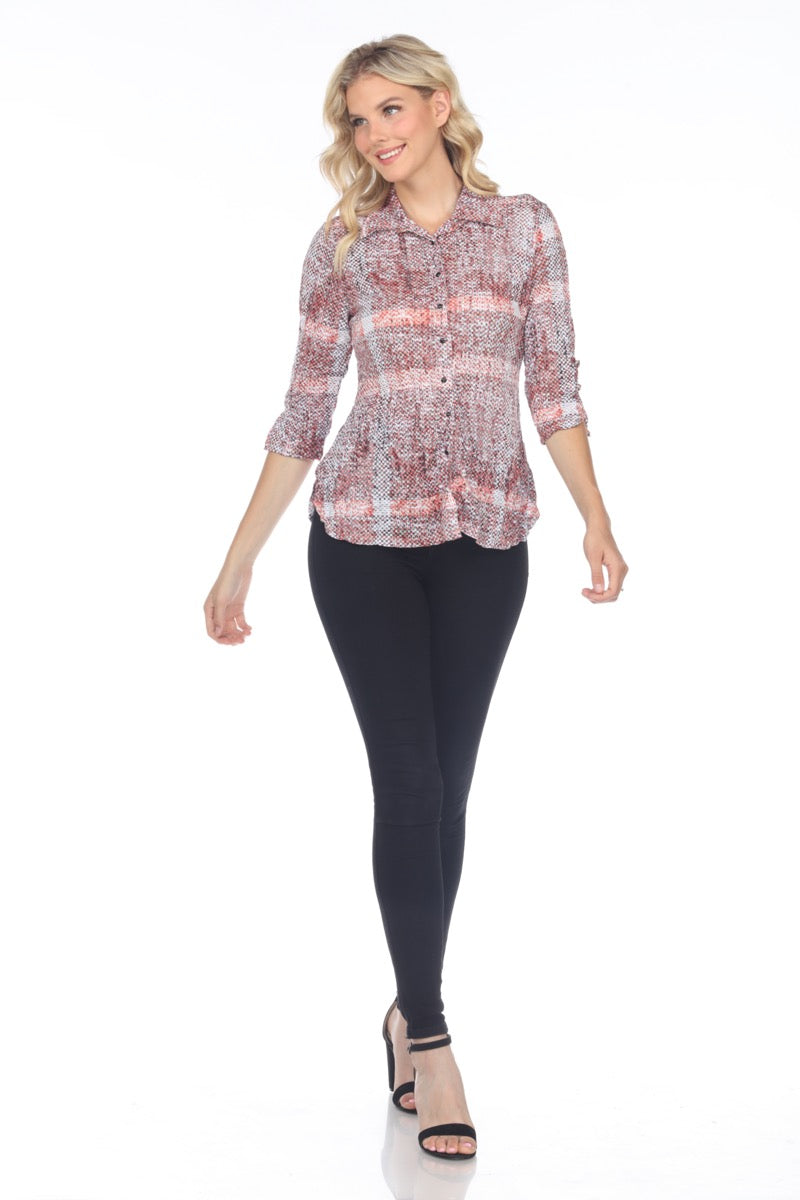 Sabrina Shirt - Red Mesh - CARINE