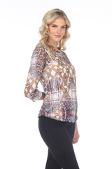 Round-Neck Top - Gold Jaguar - CARINE