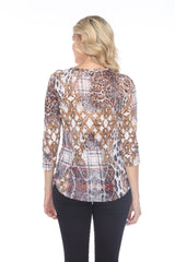 Round-Neck Top - Gold Jaguar - CARINE