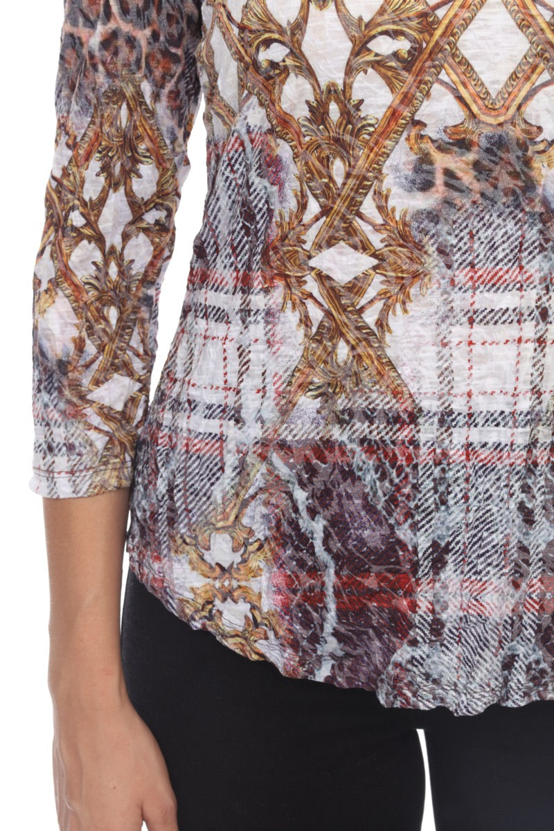 Round-Neck Top - Gold Jaguar - CARINE