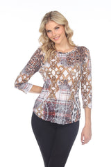 Round-Neck Top - Gold Jaguar - CARINE