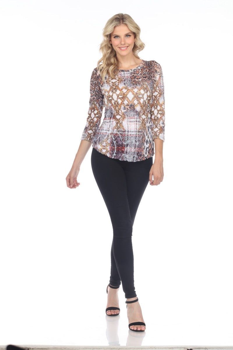 Round-Neck Top - Gold Jaguar - CARINE