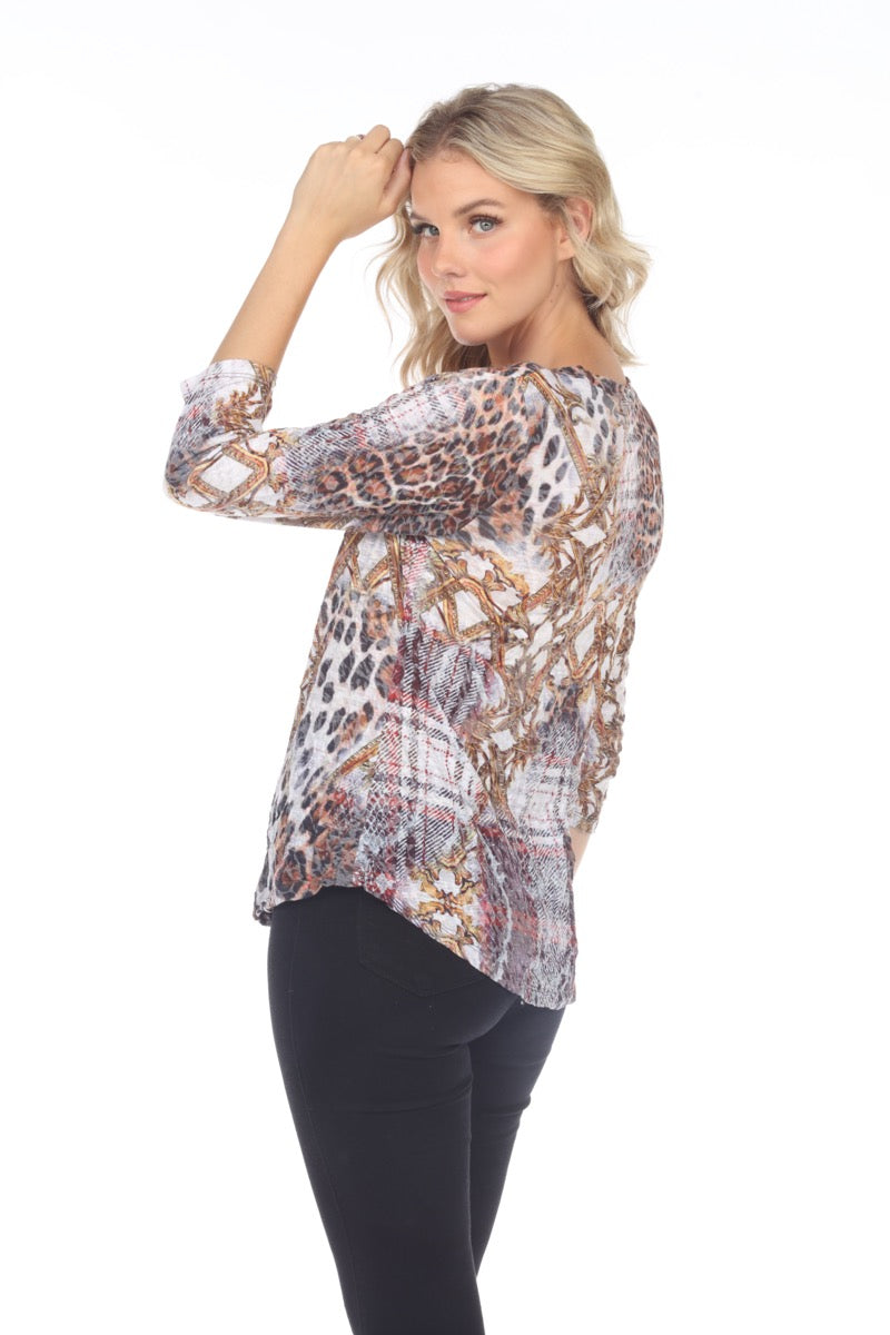 Round-Neck Top - Gold Jaguar - CARINE