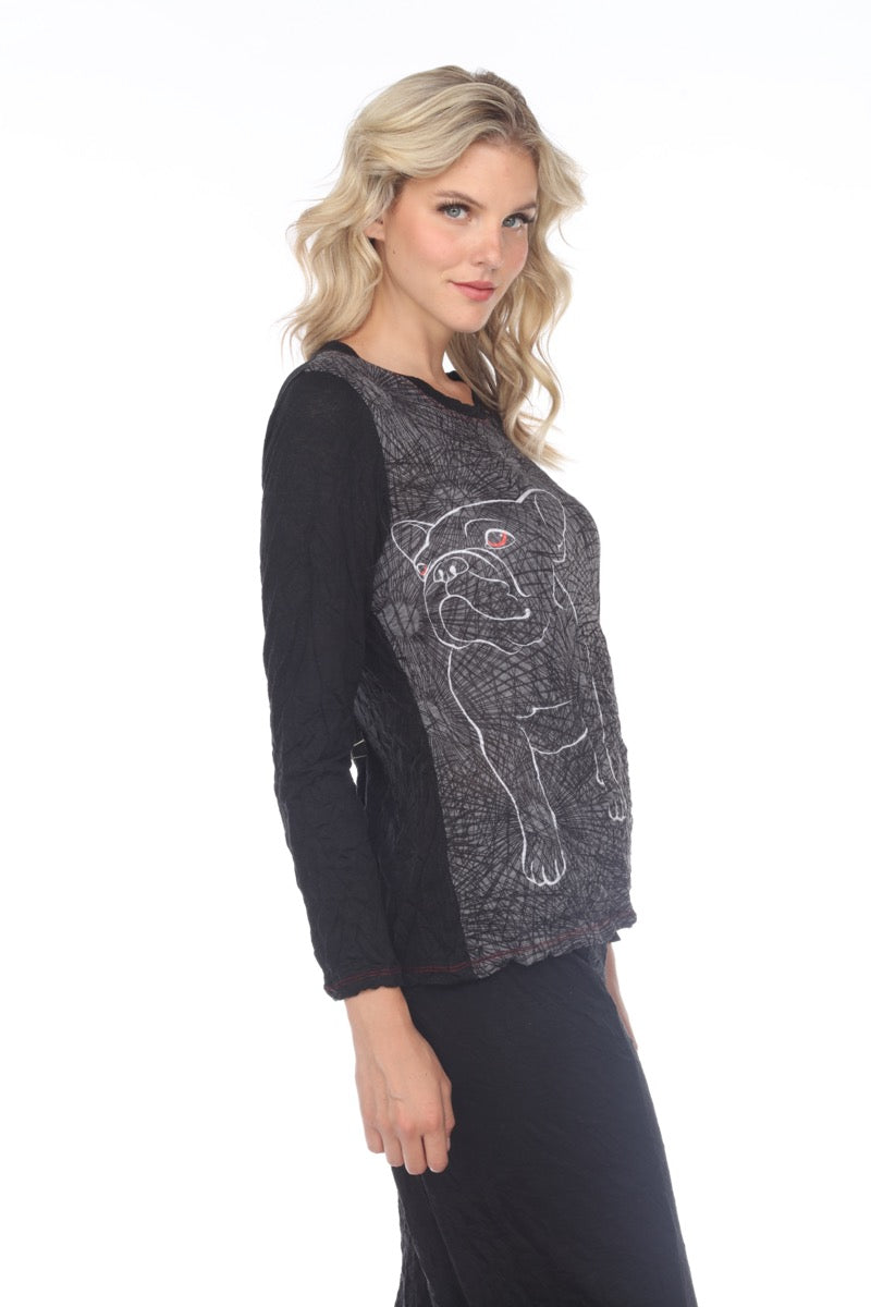 Pauline Top L/S - Frenchie Dog - CARINE