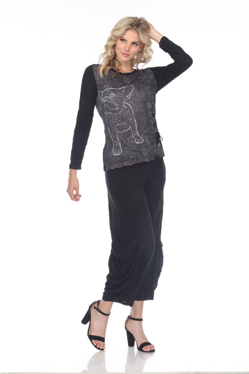 Pauline Top L/S - Frenchie Dog - CARINE