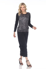 Pauline Top L/S - Frenchie Dog - CARINE