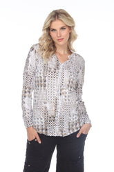 Pamala Top - Sand Grid - CARINE