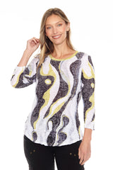 Round-Neck Top - Fluid Art