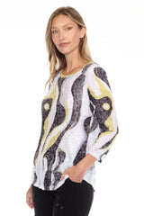 Round-Neck Top - Fluid Art