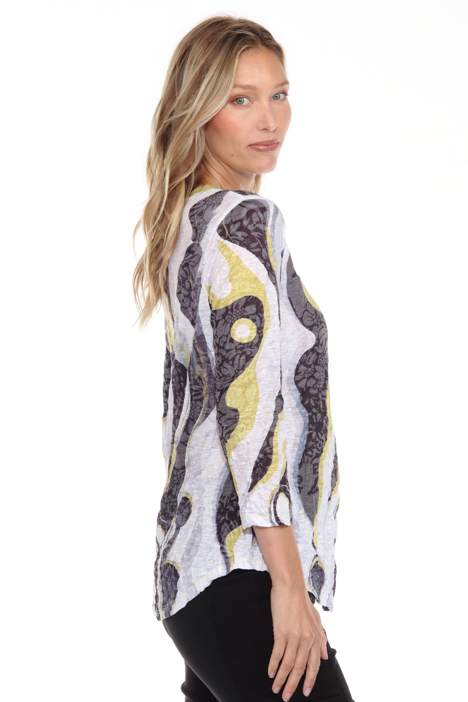 Round-Neck Top - Fluid Art
