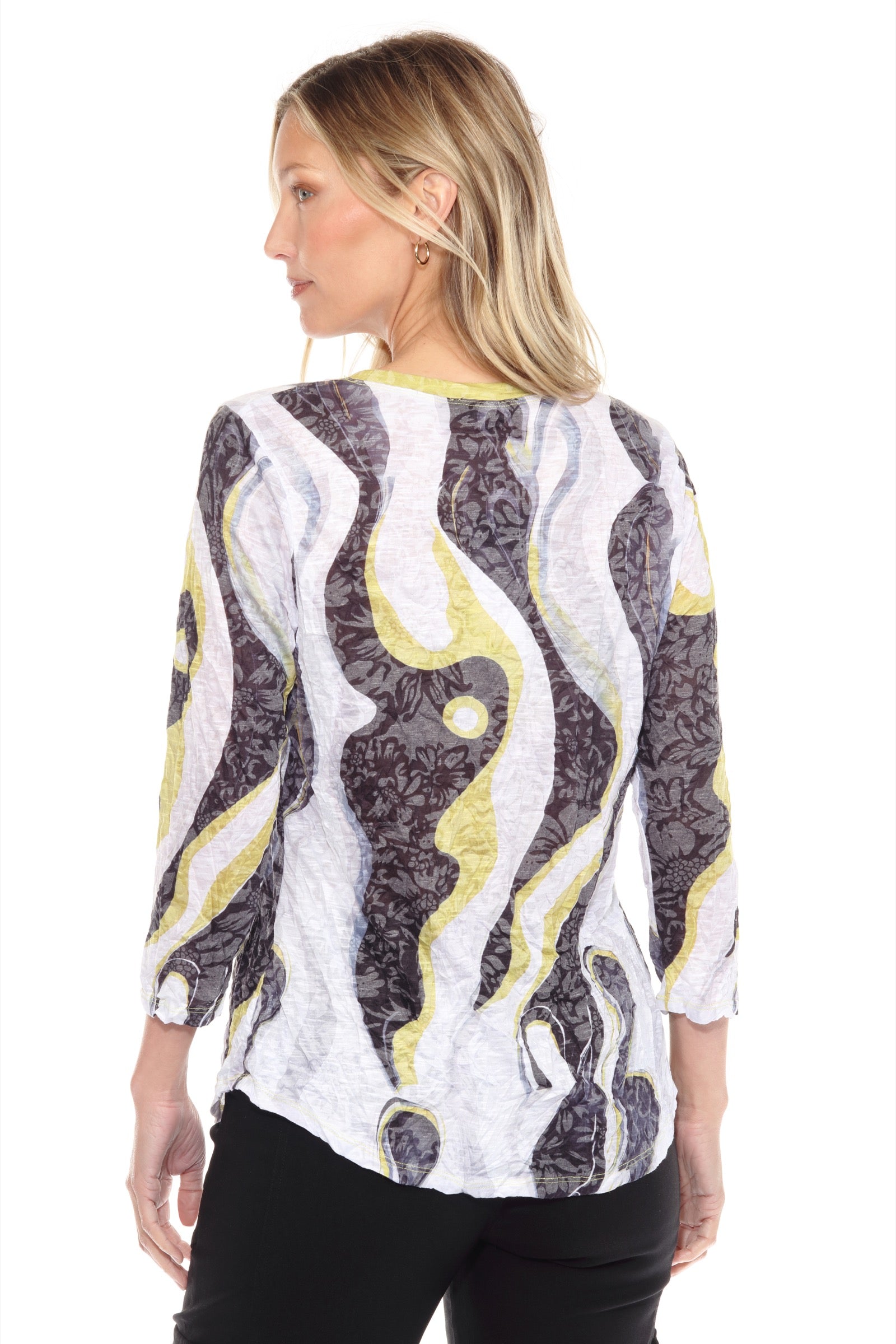 Round-Neck Top - Fluid Art