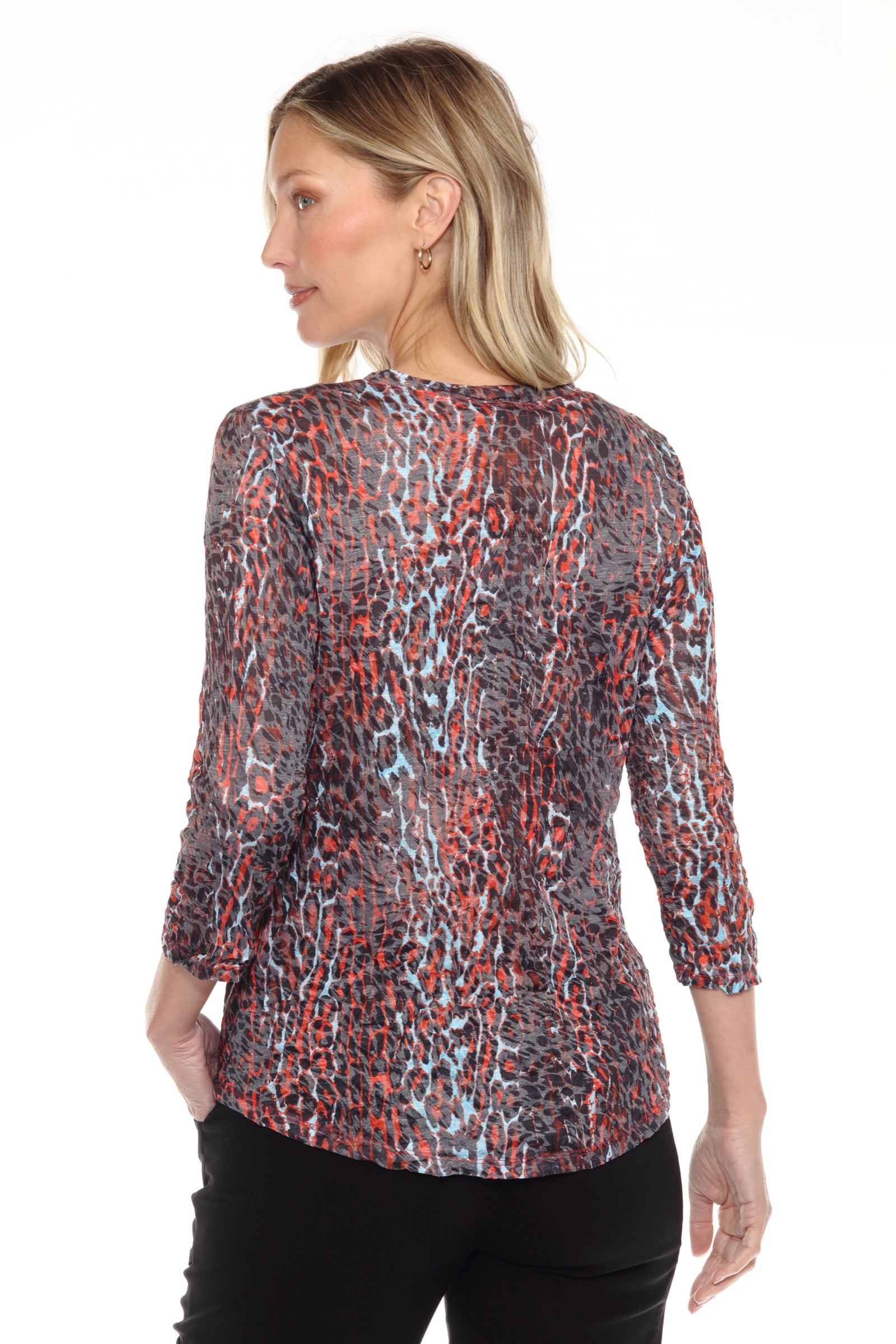 Round-Neck Top - Leopard Blaze