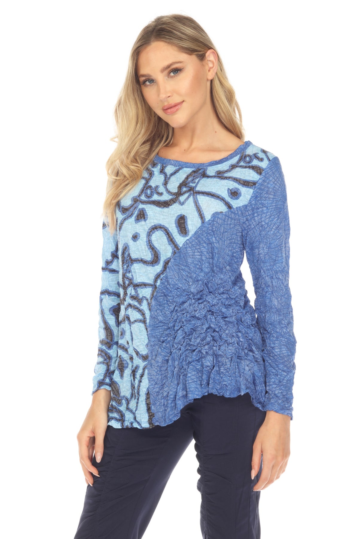 Jolene Top L/S - Cerulean Flow - CARINE