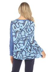 Jolene Top L/S - Cerulean Flow - CARINE