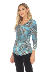 V-Neck Top - Emerald Wild