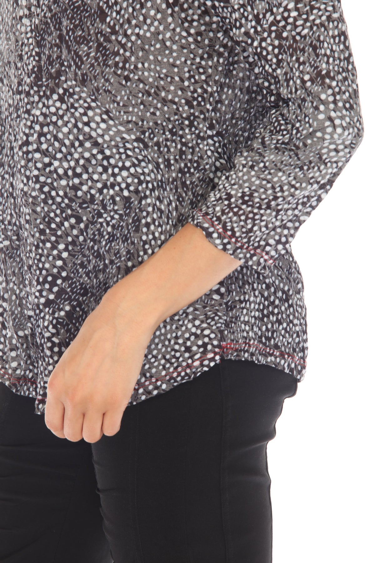 V-Neck Top - Zebra Dot - CARINE