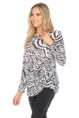Jolene Top L/S - Zebra Print - CARINE