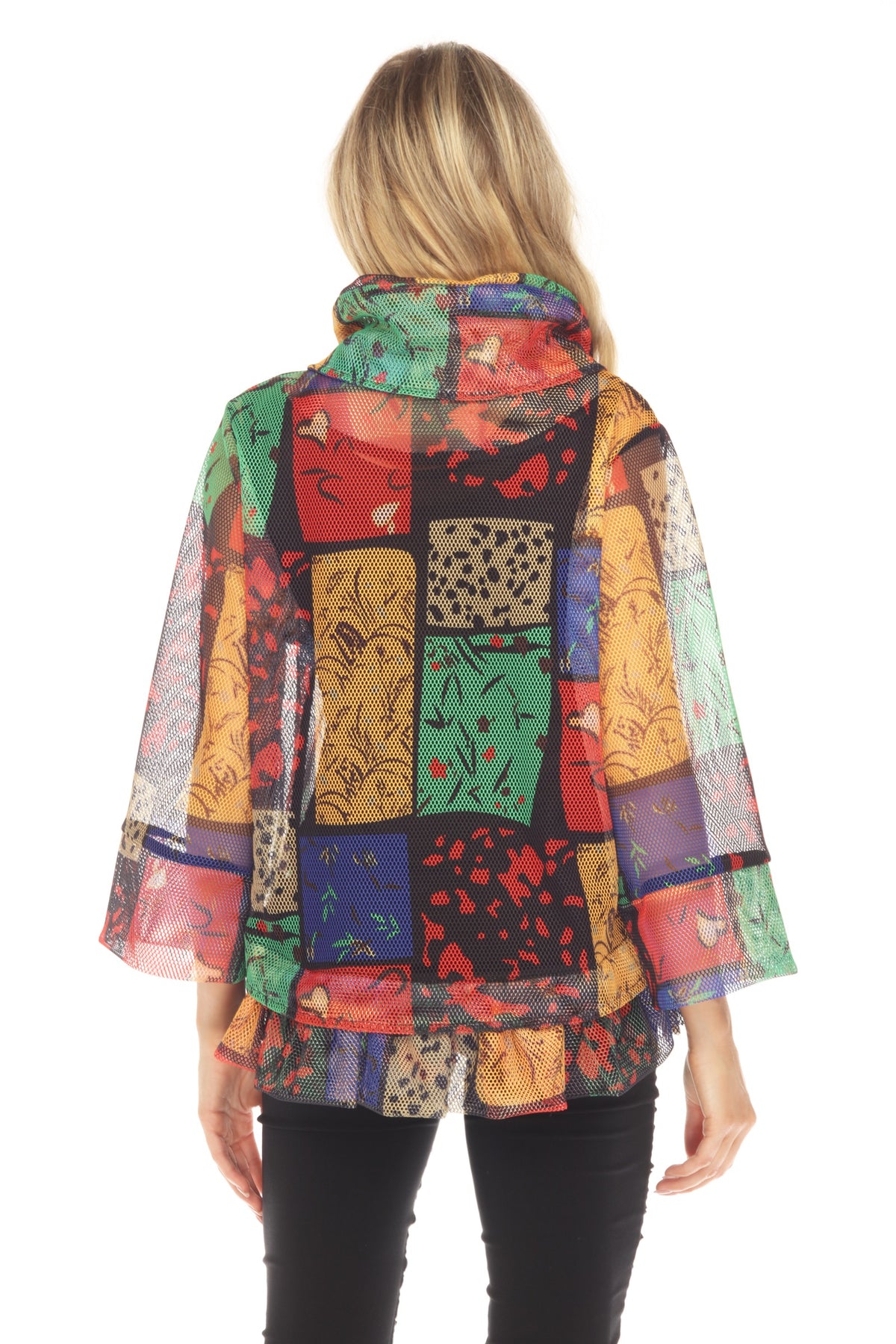 Mesh Zip Swing Jacket - Multi Blocks - CARINE