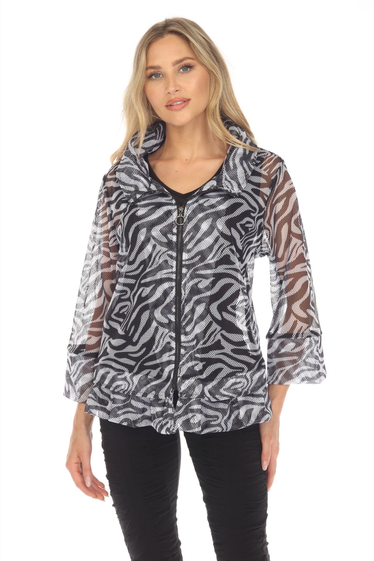 Mesh Zip Swing Jacket - Zebra - CARINE