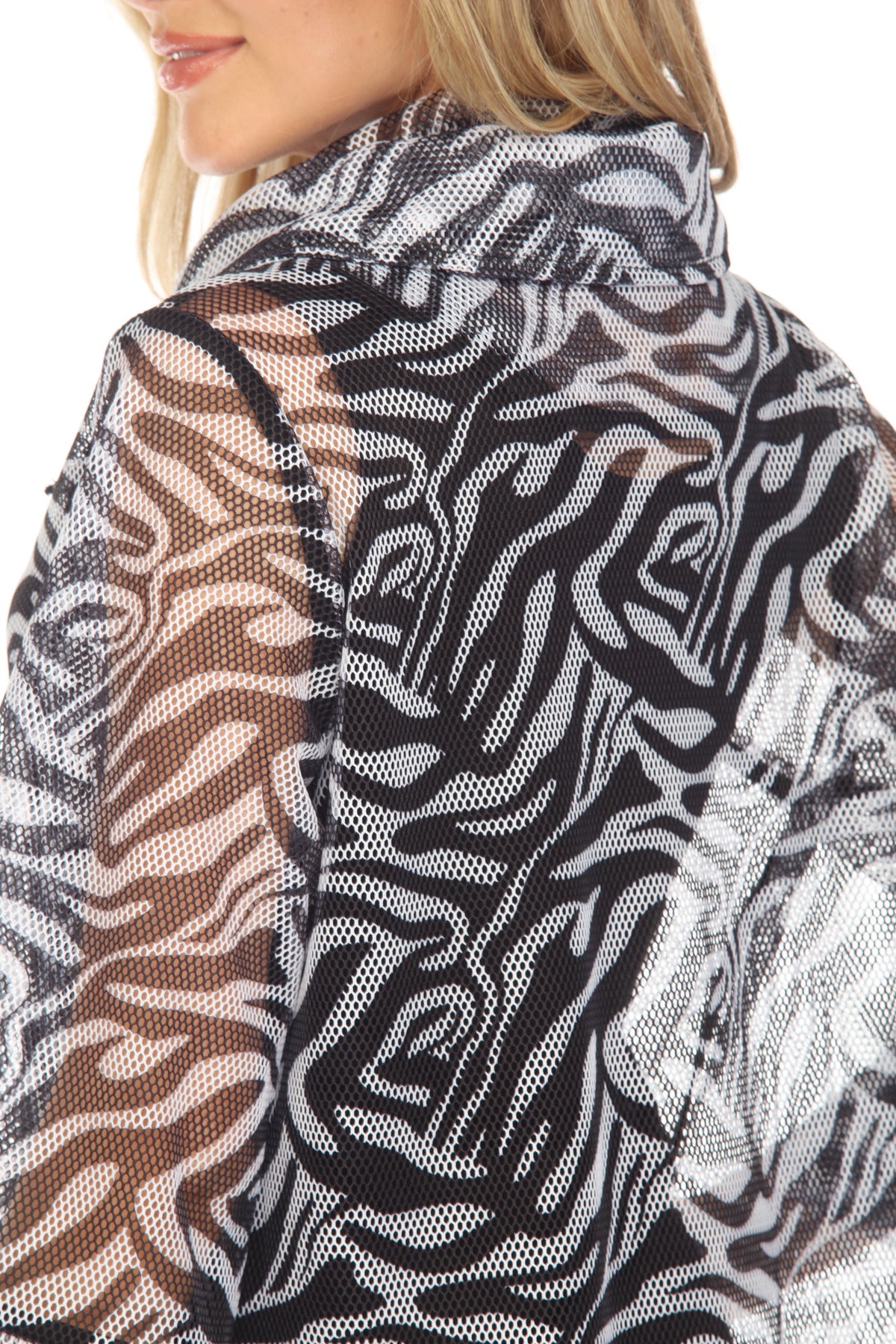 Mesh Zip Swing Jacket - Zebra - CARINE