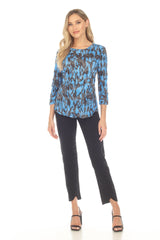 Round-Neck Top - Cobalt Shadow - CARINE