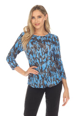 Round-Neck Top - Cobalt Shadow - CARINE