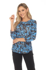 Round-Neck Top - Cobalt Shadow - CARINE
