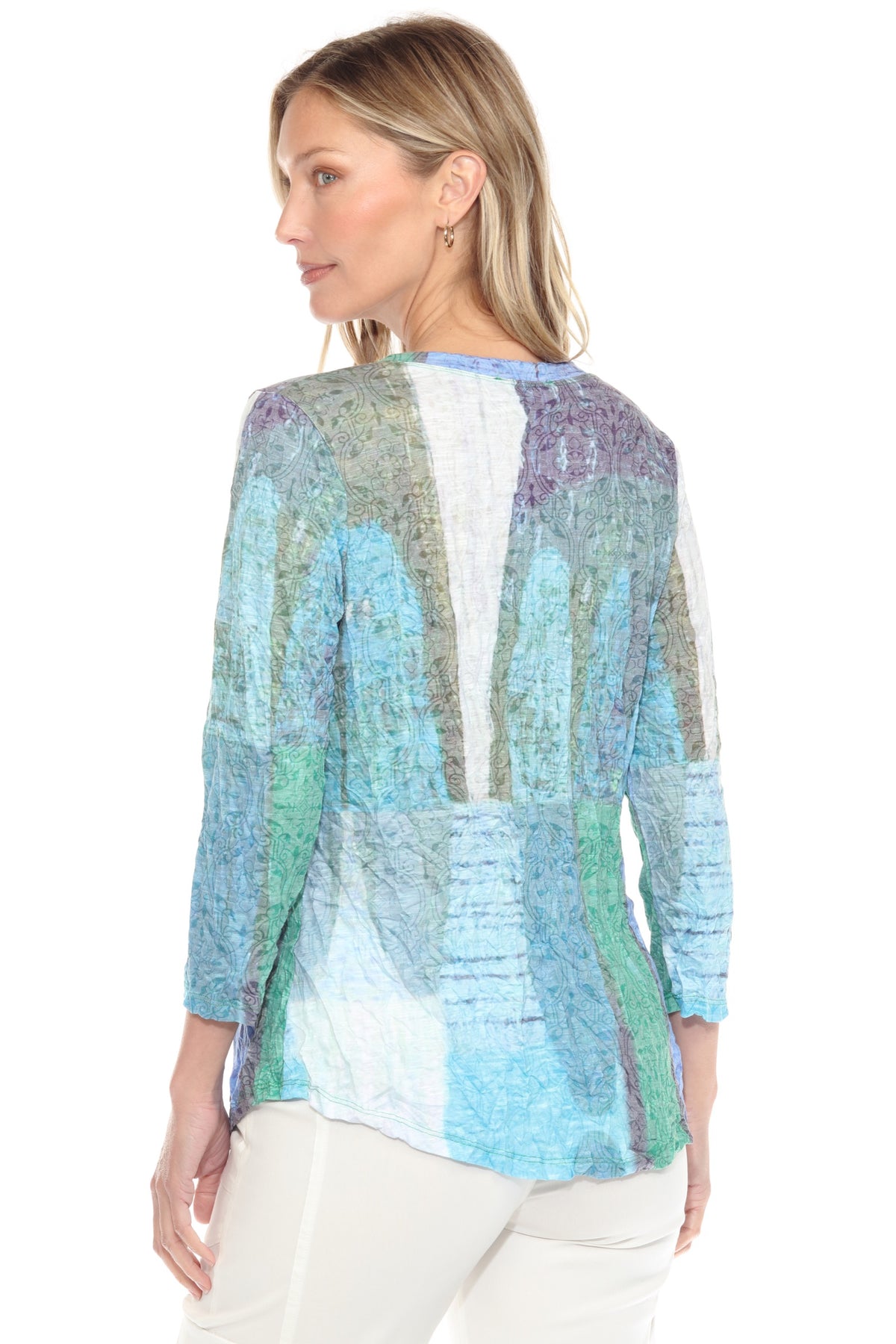 V-Neck Top - Forest Hues - CARINE