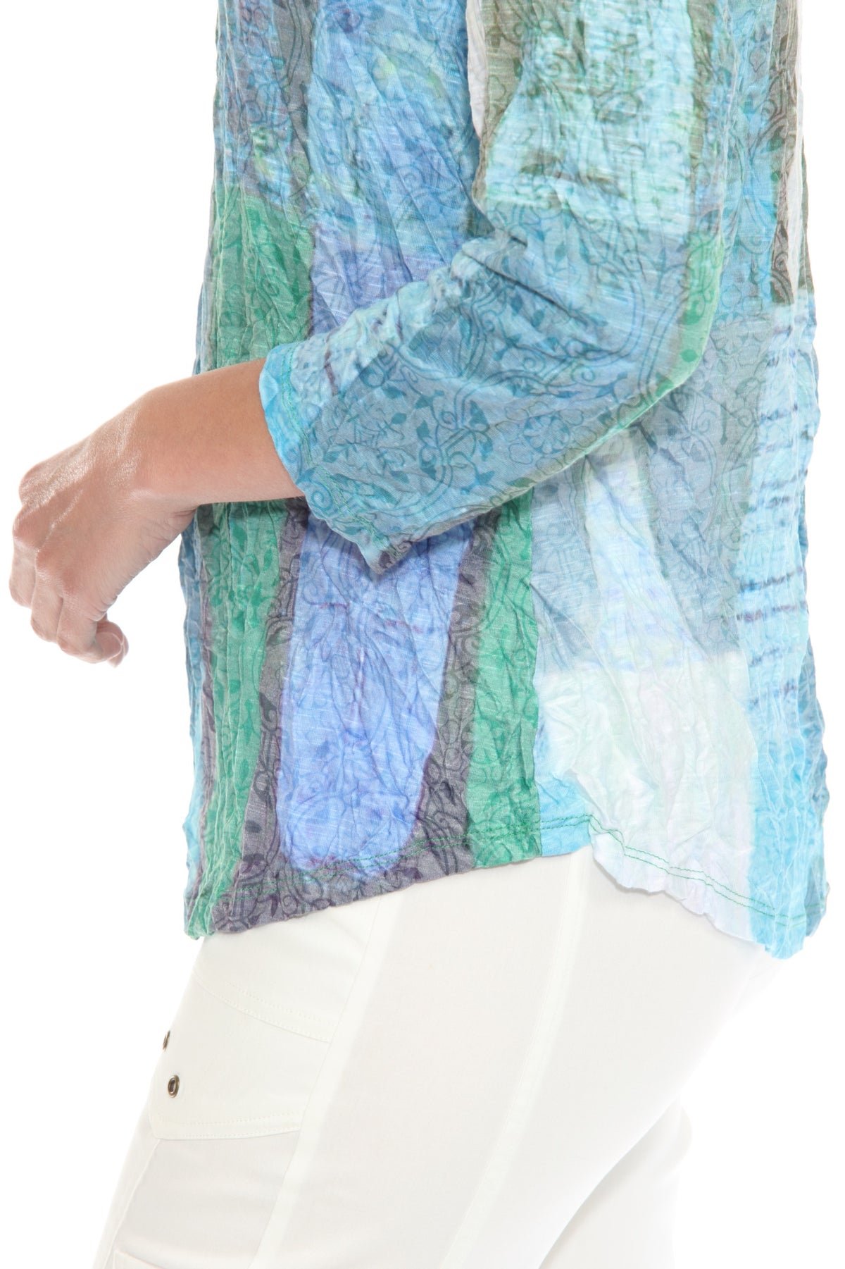 V-Neck Top - Forest Hues - CARINE