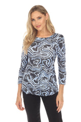 Round-Neck Top - Blue Ridges
