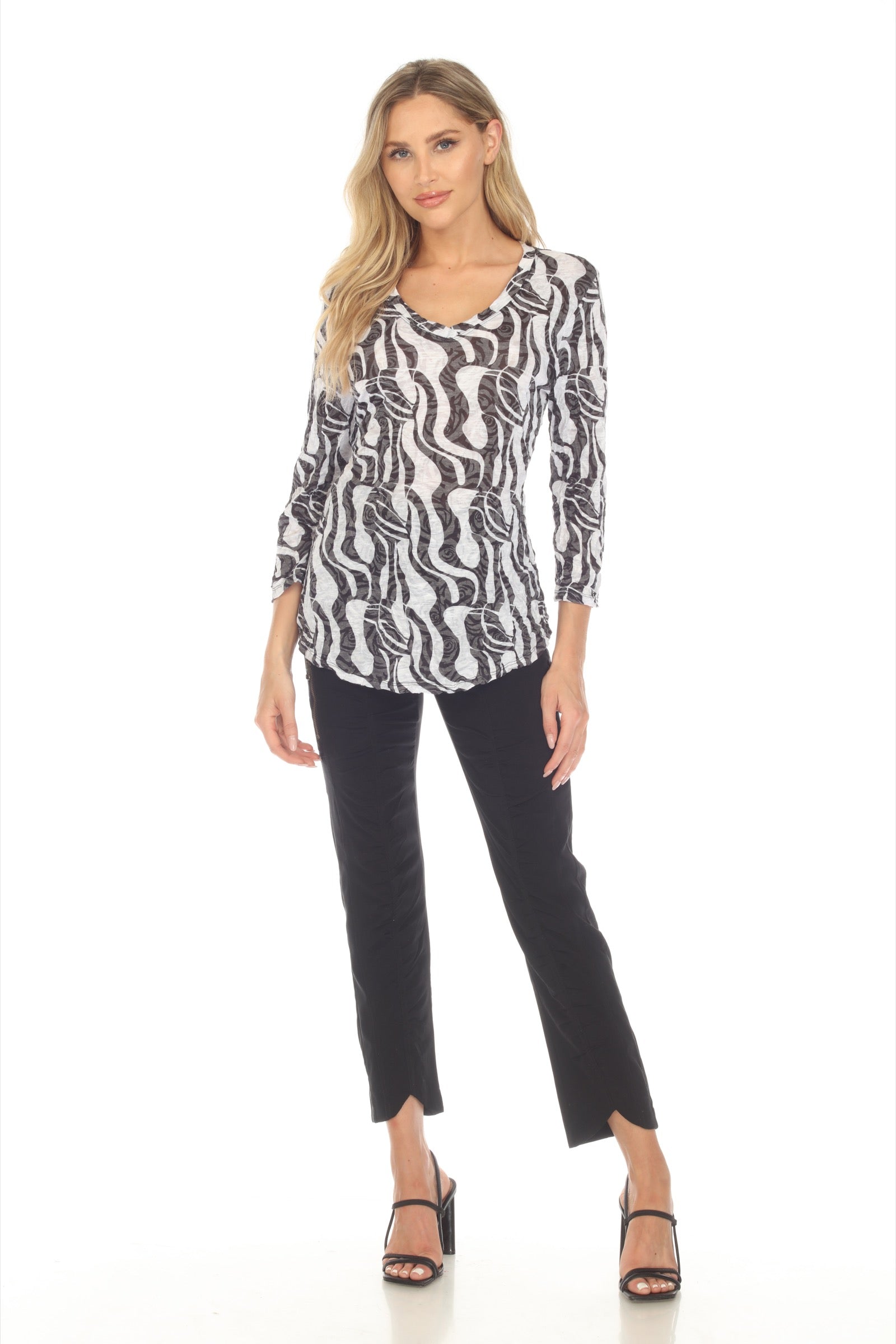 V-Neck Top - Marble Swirl - CARINE