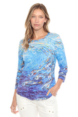 Round-Neck Top - Fish Flow