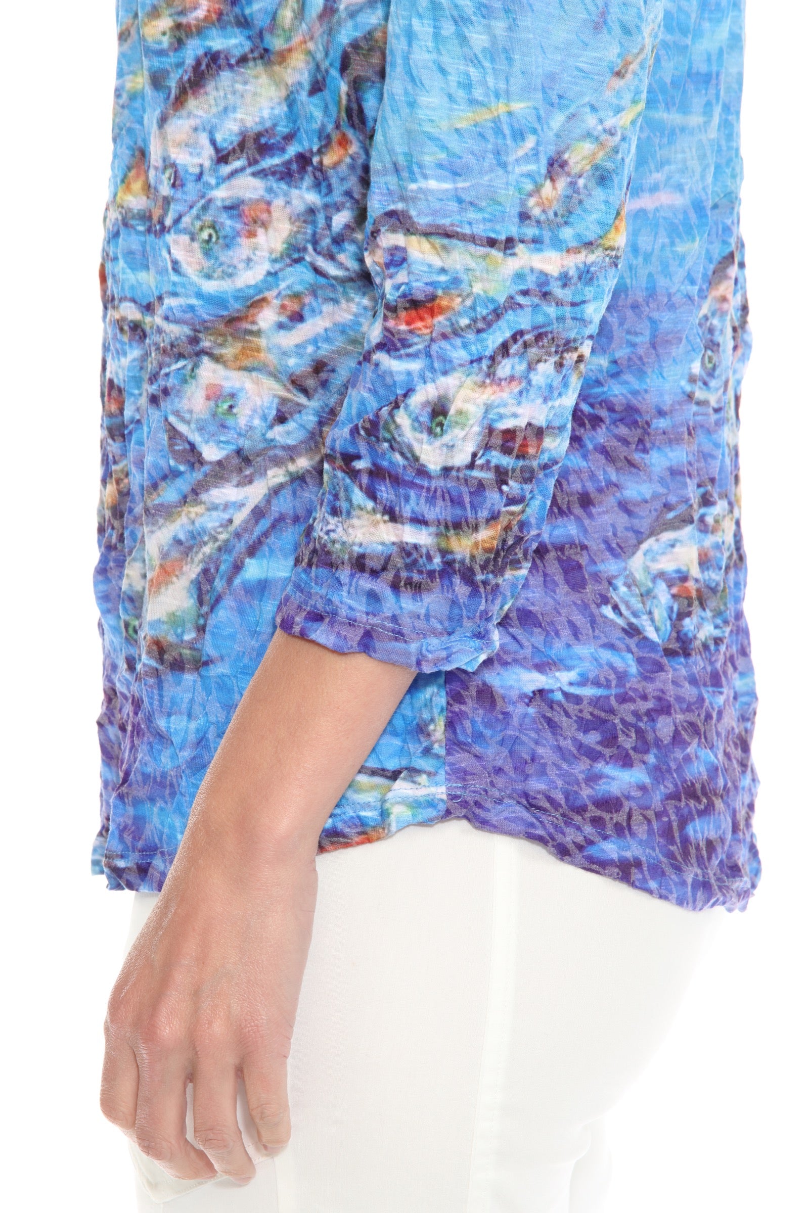 Round-Neck Top - Fish Flow