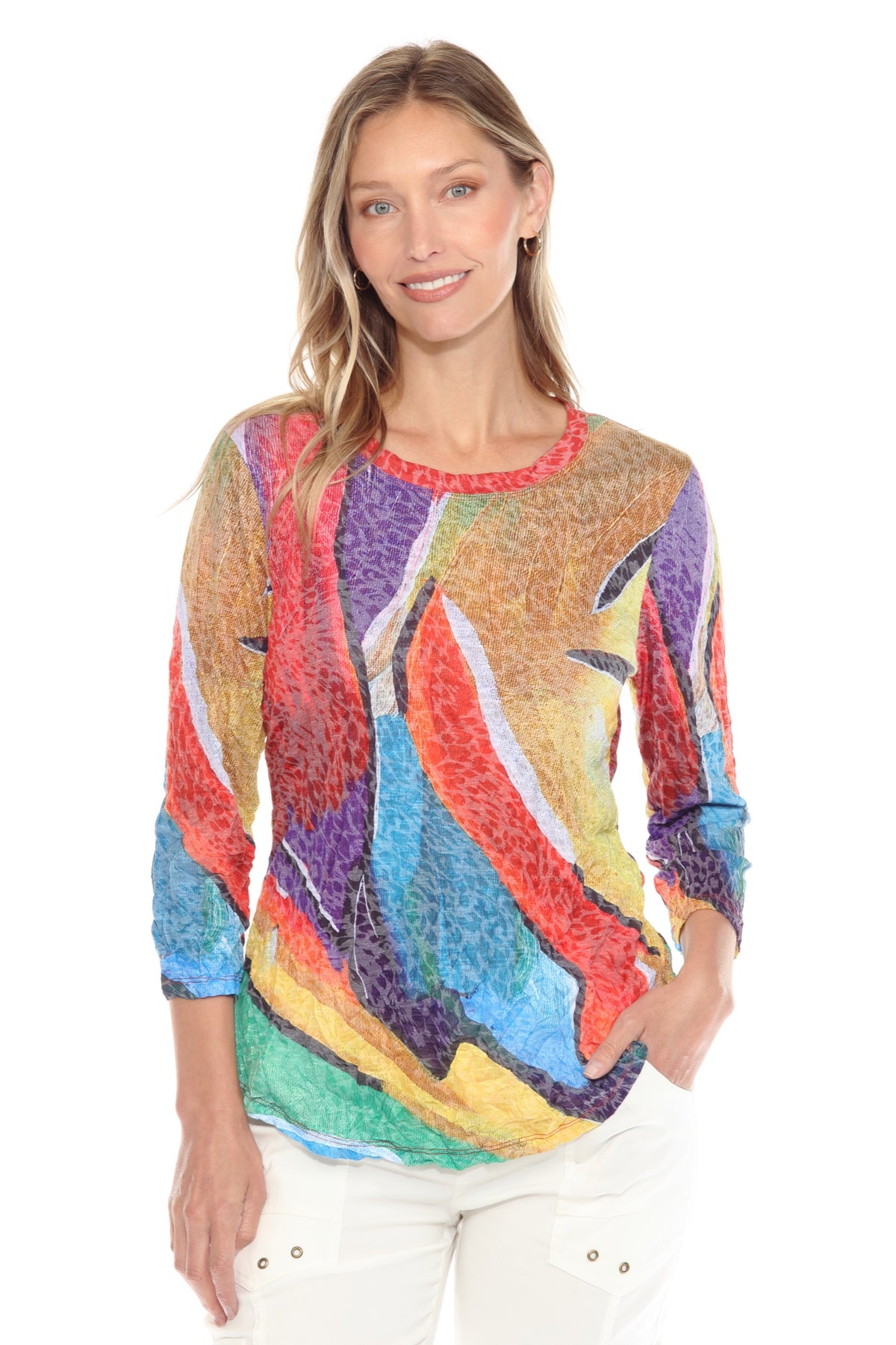 Round-Neck Top - Vivid Brush