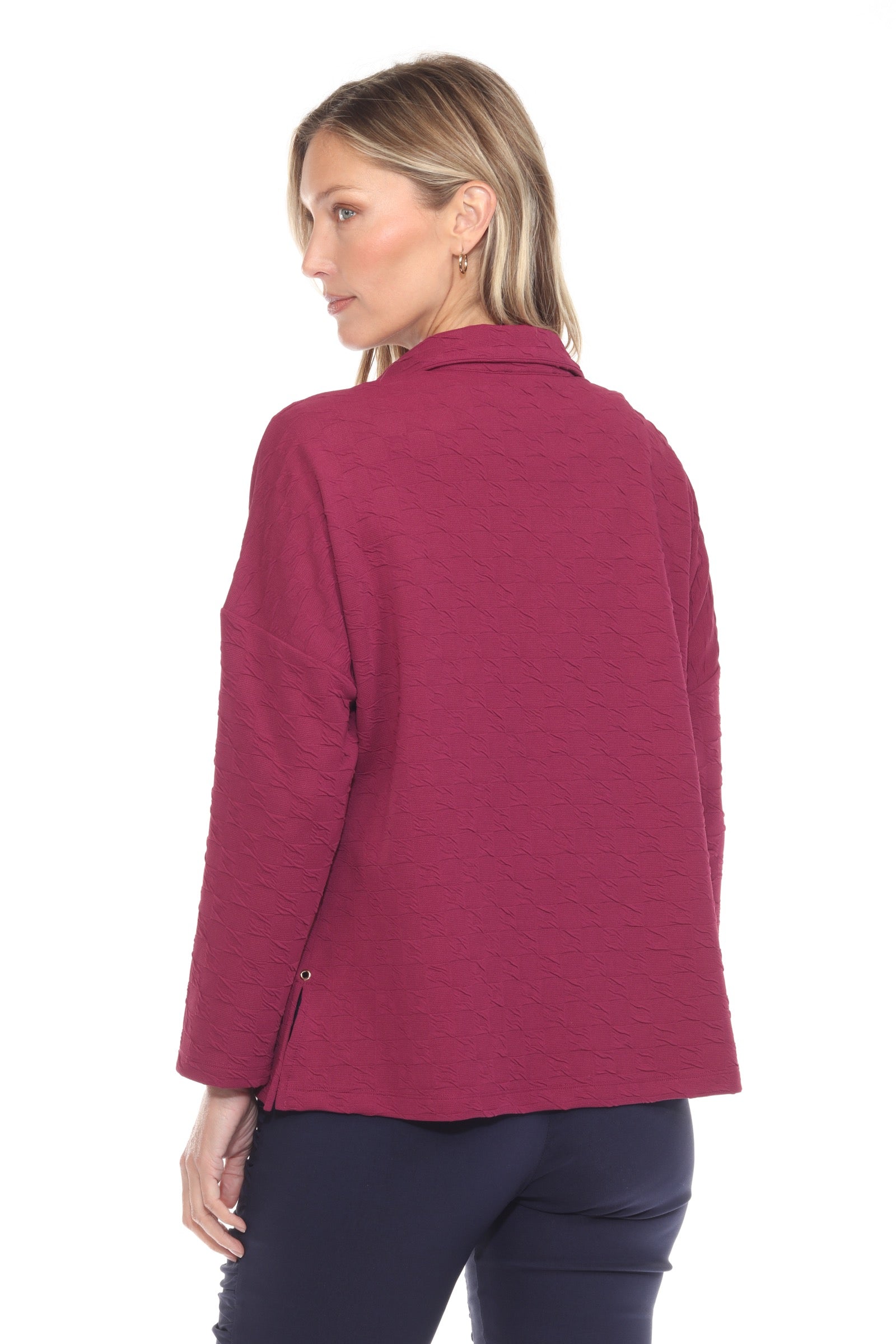 Half-Zip Textured Pullover