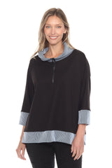 Rib Trim Swing Zip Pullover