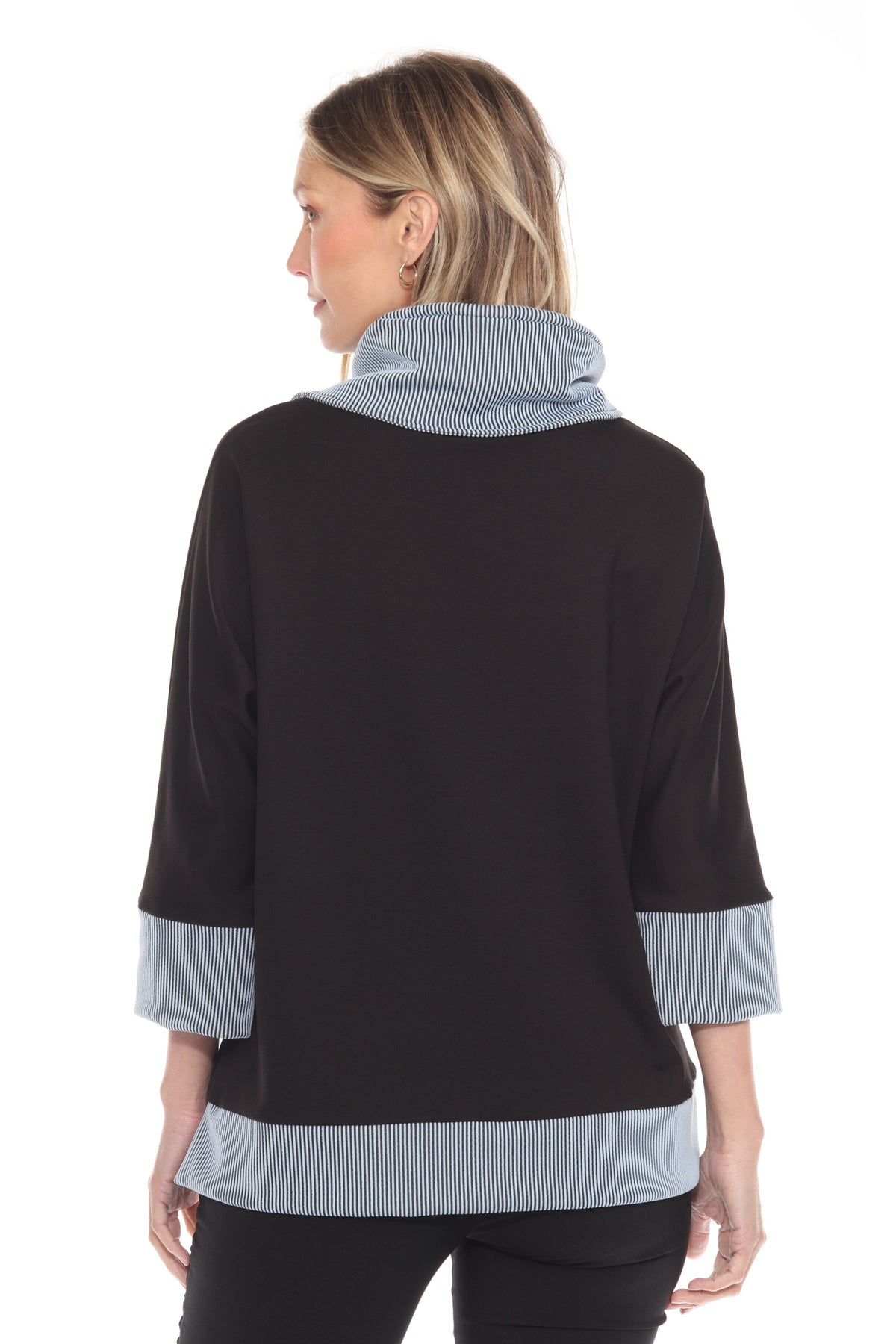 Rib Trim Swing Zip Pullover - CARINE