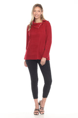 Brushed Snap-Collar Pullover